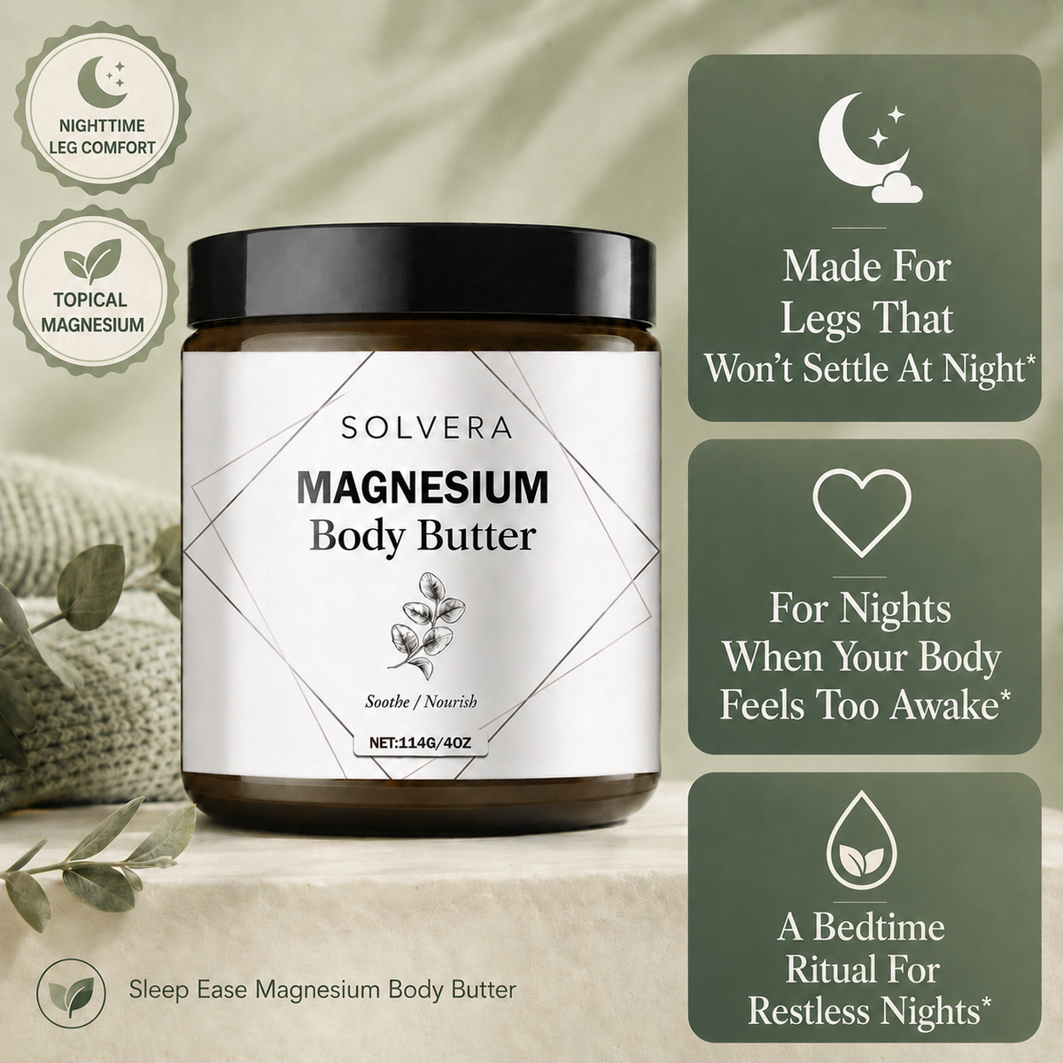 Sleep Ease Magnesium Body Butter.